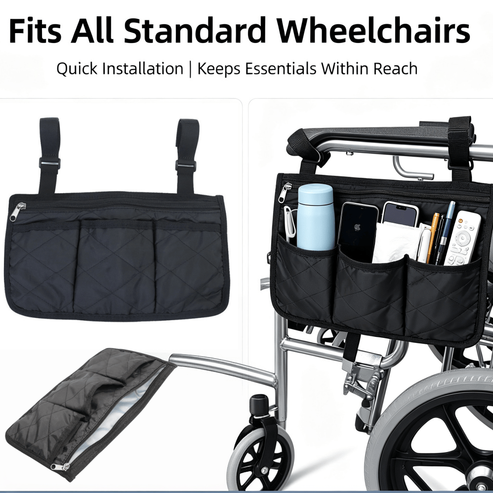 Storage - Multifunctional Wheelchair Armrest Side Storage Bag
