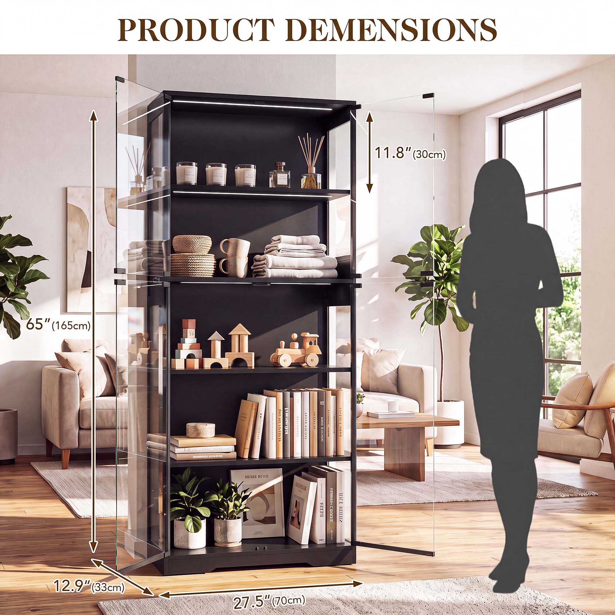 TCGBKAF 5‑Tier Display Cabinet - đánh giá và giá Storage