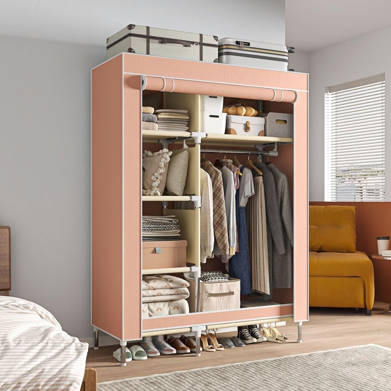 Portable Wardrobe, Freestandin - đánh giá và giá Wardrobe Closet Portable Fabric Cover