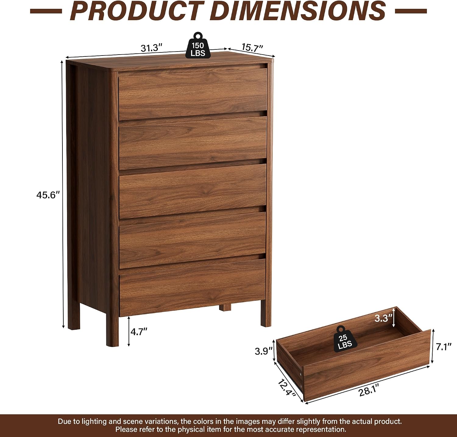 Five Drawer Wooden Storage Cab - đánh giá và giá Bedroom Furniture