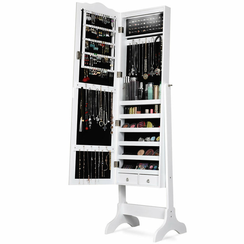 14 LED Jewelry Armoire Cabinet - đánh giá và giá Full Length Mirror Jewelry Armoire