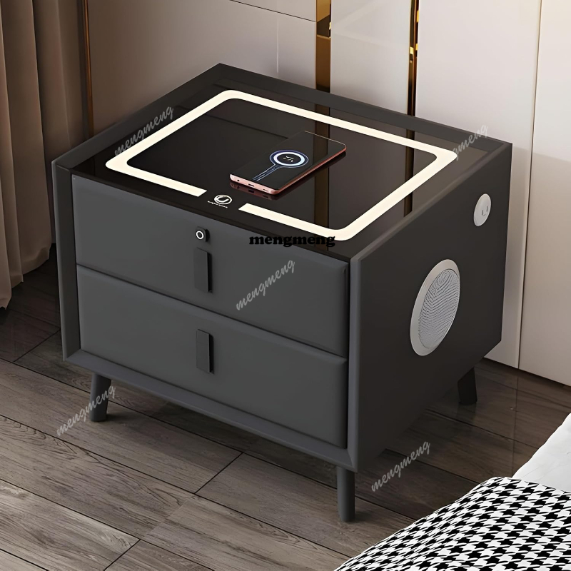 Solid Wood Smart Nightstand Wi - đánh giá và giá Solid Wood Nightstand 2 Drawers