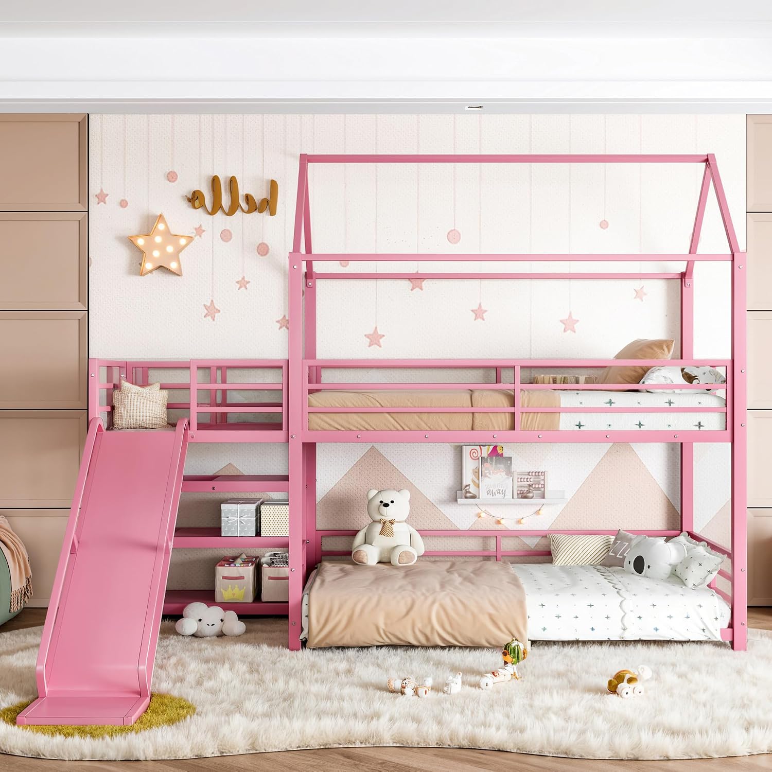 Twin Bunk Bed with Slide & Sto - đánh giá và giá Bunk Bed With Stairs And Slide