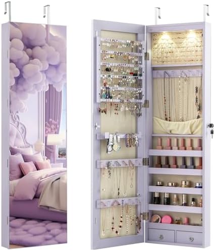 Wall or Door Mounted Jewelry A - đánh giá và giá Full Length Mirror Jewelry Armoire