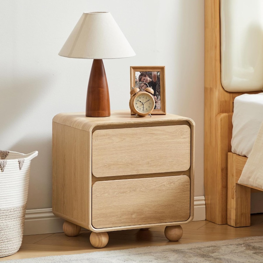 Small Night Stand with 2 Drawe - đánh giá và giá Solid Wood Nightstand 2 Drawers