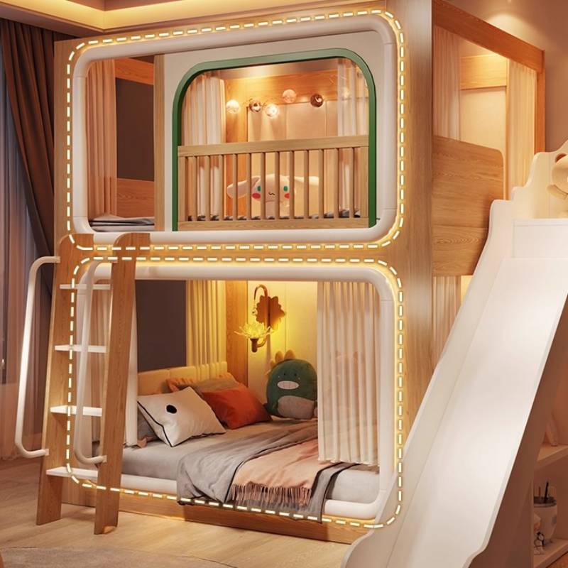 Loft Double Decker Kids Beds W - đánh giá và giá Bunk Bed With Stairs And Slide