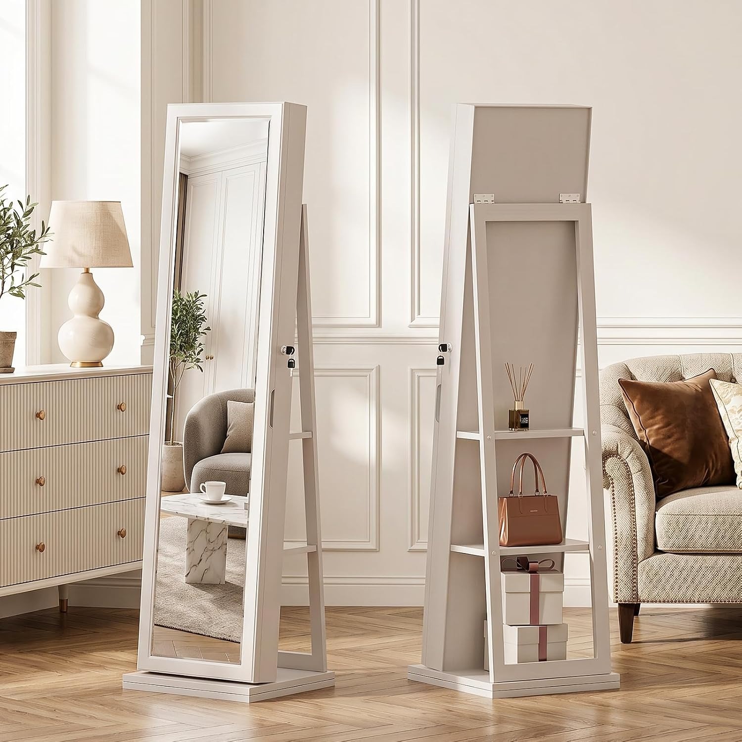 4-In-1 Jewelry Cabinet Jewelry - đánh giá và giá Full Length Mirror Jewelry Armoire